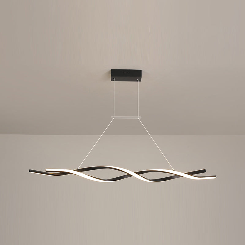 Lustre de l'île Curve Modern Island 2 têtes Restruction LED Pending Lighting