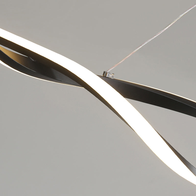 Lustre de l'île Curve Modern Island 2 têtes Restruction LED Pending Lighting