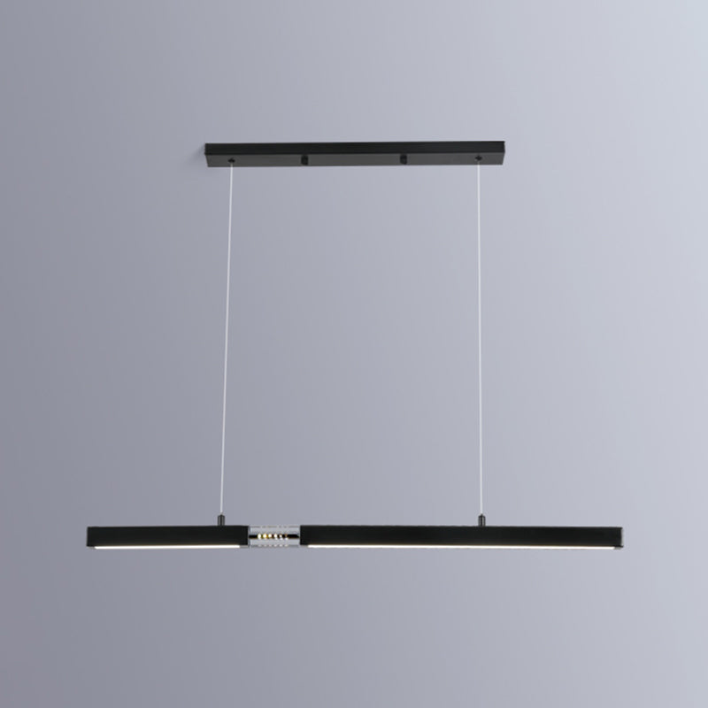 Moderne Rechteckinselinsel Kronleuchter 1-Licht-LED-Anhänger Beleuchtungskörper mit Kristall