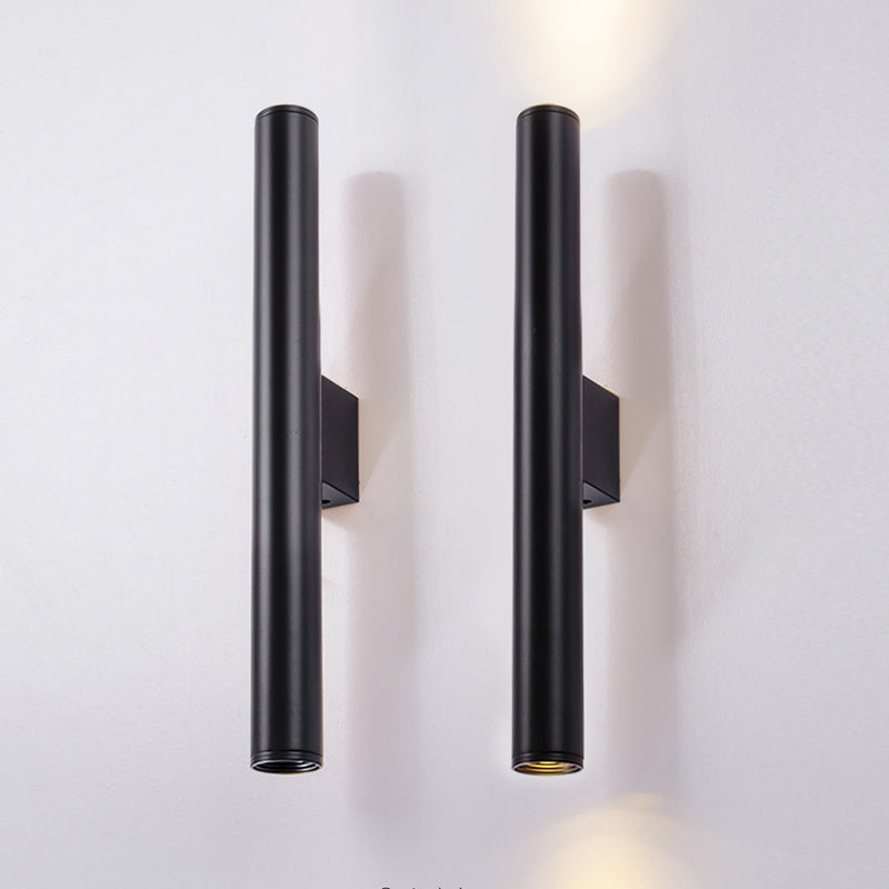 Moderne Aluminium Wandleuze Zylinderform 2 Lichter Wandleuchte für Schlafzimmer