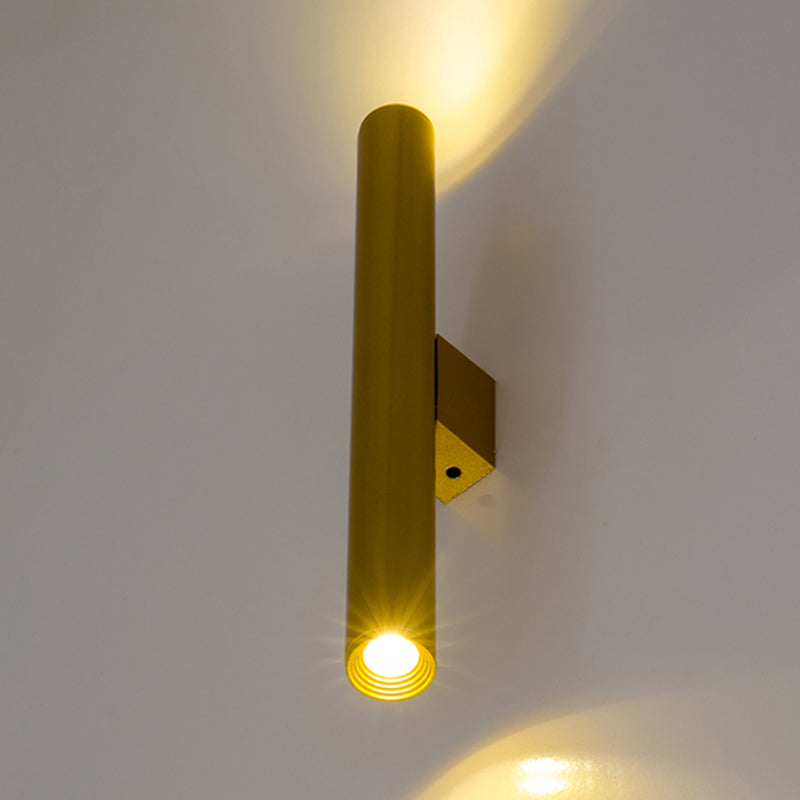 Moderne Aluminium Wandleuze Zylinderform 2 Lichter Wandleuchte für Schlafzimmer