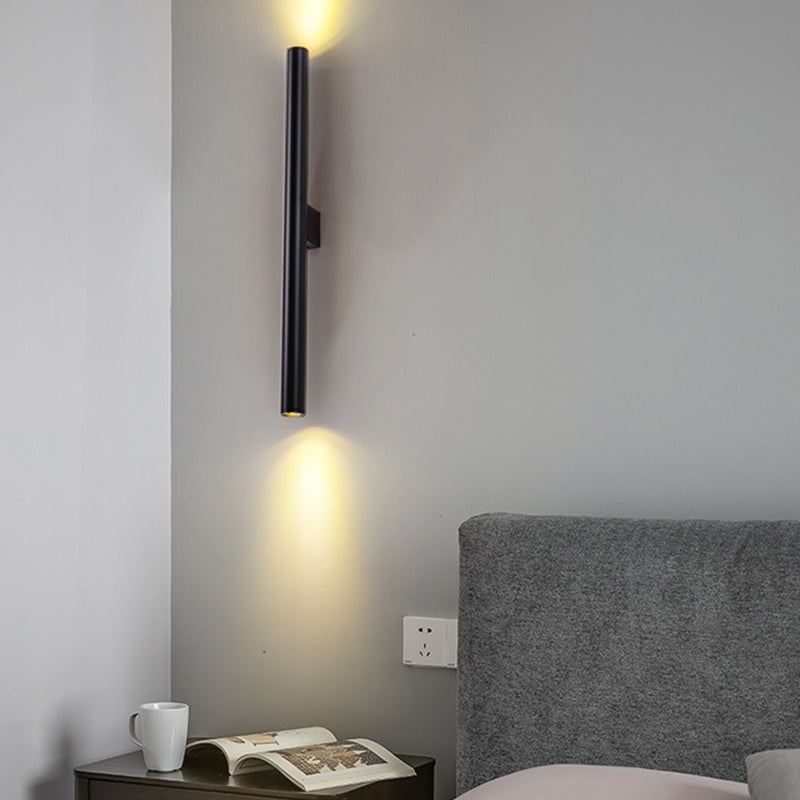 Moderne Aluminium Wandleuze Zylinderform 2 Lichter Wandleuchte für Schlafzimmer