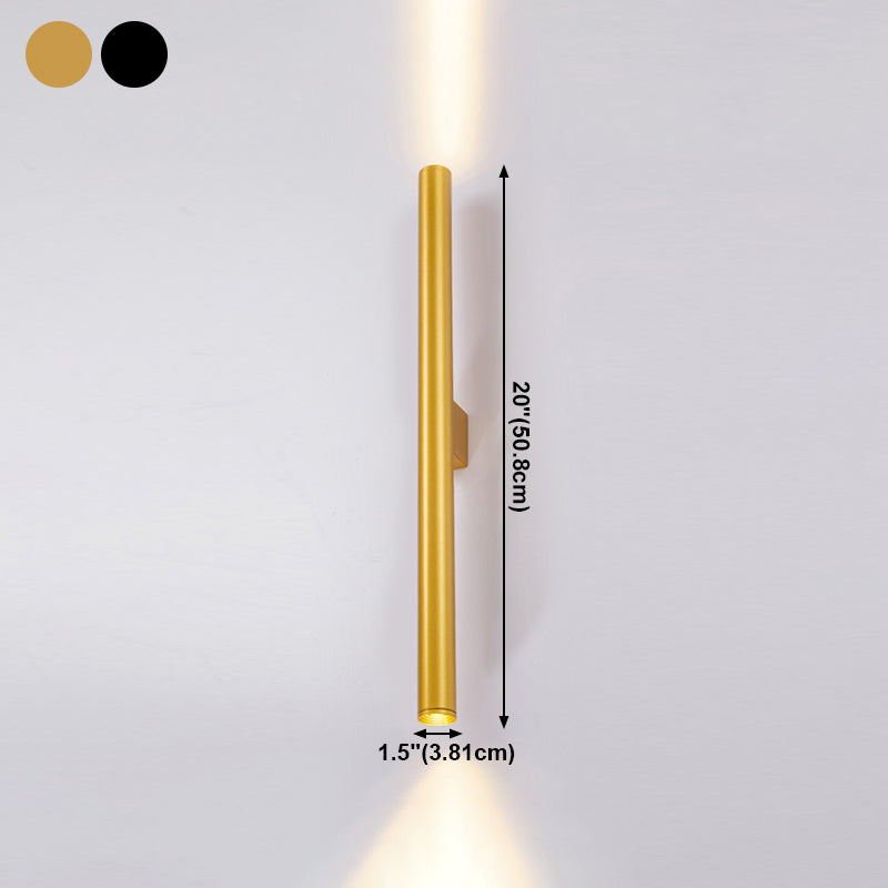 Moderne Aluminium Wandleuze Zylinderform 2 Lichter Wandleuchte für Schlafzimmer