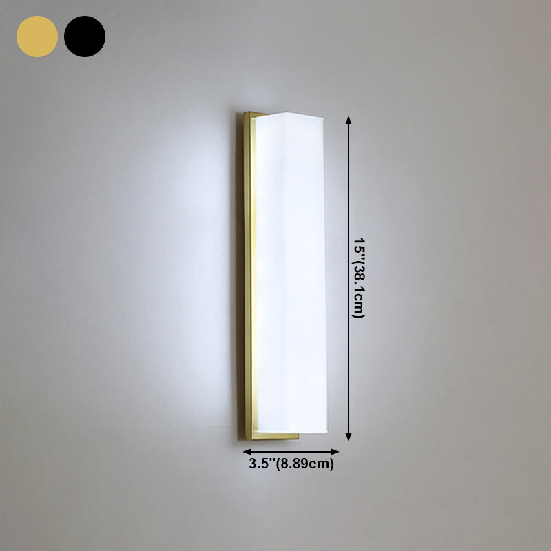 Cylindre d'applications murales en métal moderne 1 lumière murale légère avec verre pour chambre à coucher