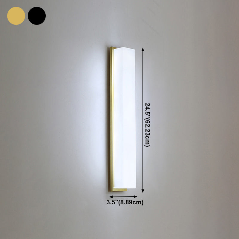 Cylindre d'applications murales en métal moderne 1 lumière murale légère avec verre pour chambre à coucher