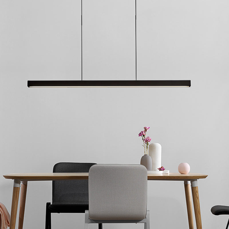 Rectangle moderne LED Island Chandelier 1-Light Office Pendant Lighting avec une teinte acrylique