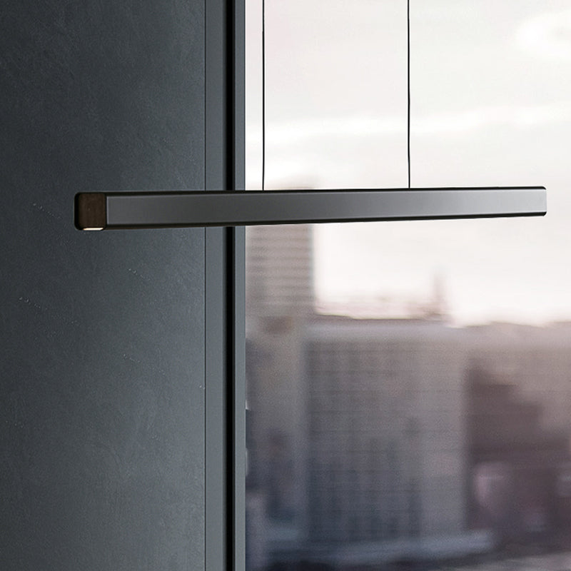 Rectangle moderne LED Island Chandelier 1-Light Office Pendant Lighting avec une teinte acrylique