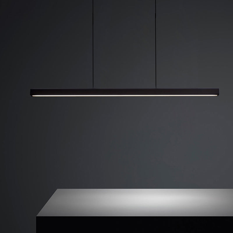 Rectangle moderne LED Island Chandelier 1-Light Office Pendant Lighting avec une teinte acrylique
