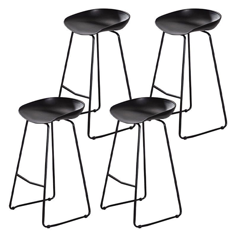 Modern Style Metal Low Back and Strap Pedal Bar Stool 30-inch Coffee Shop  Bar Stool