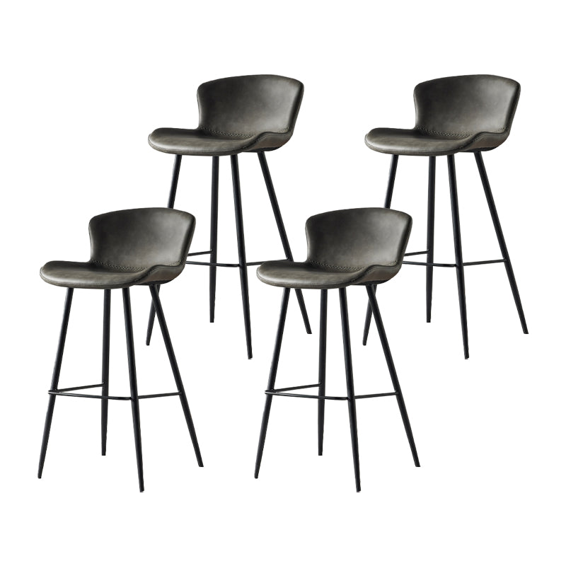 Taburete de bar de estilo moderno, taburetes de bar con base metálica y asiento de piel sintética para cocina