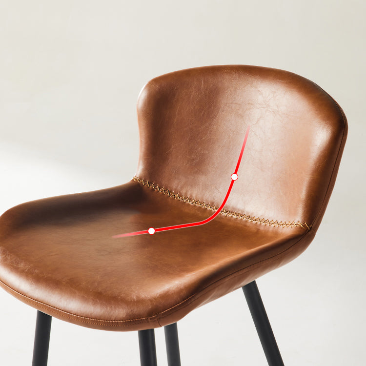 Taburete de bar de estilo moderno, taburetes de bar con base metálica y asiento de piel sintética para cocina
