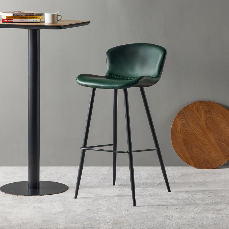 Taburete de bar de estilo moderno, taburetes de bar con base metálica y asiento de piel sintética para cocina