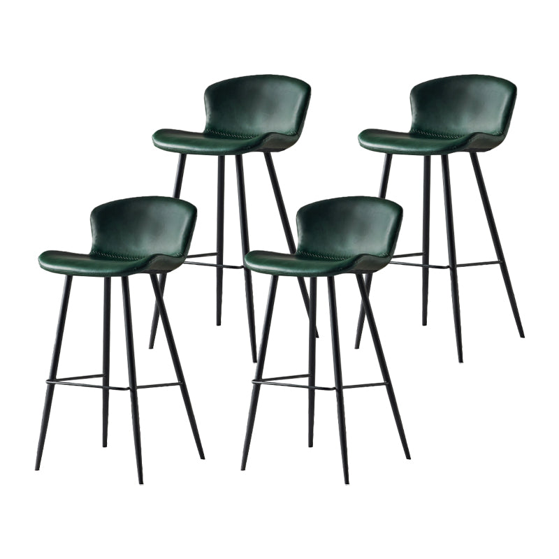 Taburete de bar de estilo moderno, taburetes de bar con base metálica y asiento de piel sintética para cocina