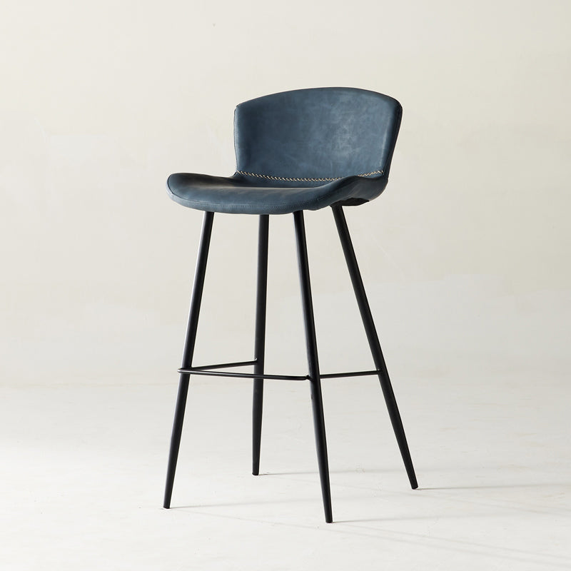 Taburete de bar de estilo moderno, taburetes de bar con base metálica y asiento de piel sintética para cocina