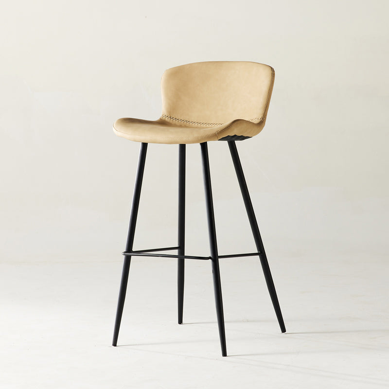 Taburete de bar de estilo moderno, taburetes de bar con base metálica y asiento de piel sintética para cocina