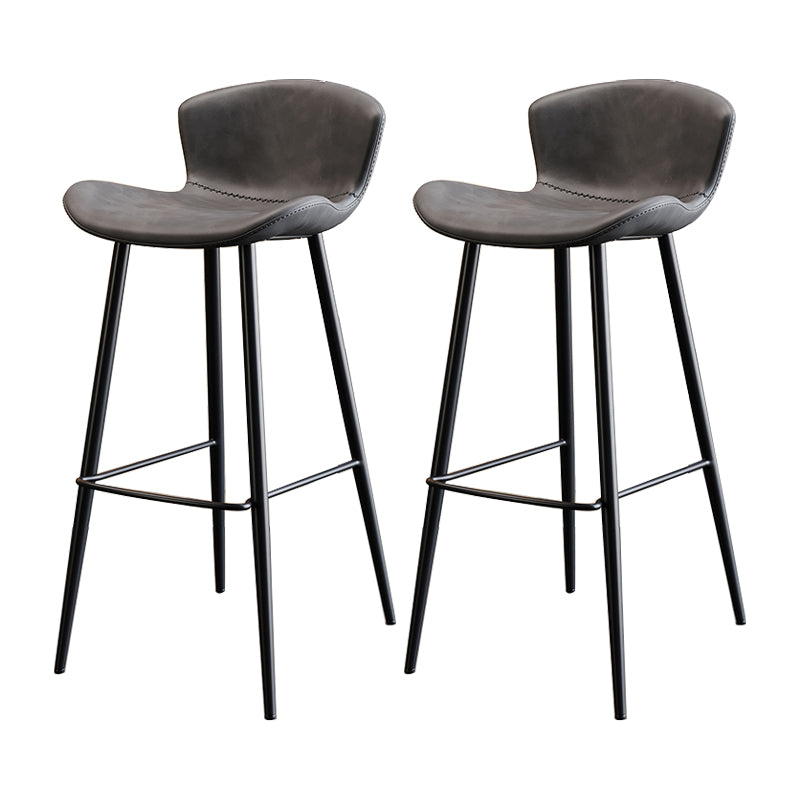 Taburete de bar de estilo moderno, taburetes de bar con base metálica y asiento de piel sintética para cocina