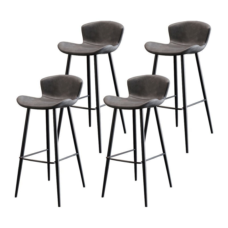 Taburete de bar de estilo moderno, taburetes de bar con base metálica y asiento de piel sintética para cocina