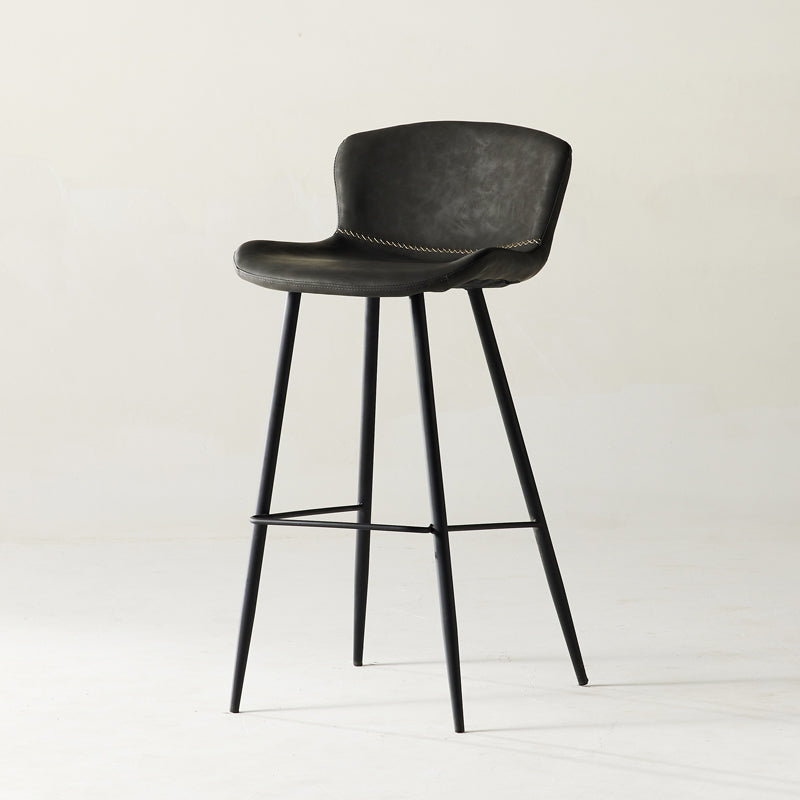 Taburete de bar de estilo moderno, taburetes de bar con base metálica y asiento de piel sintética para cocina