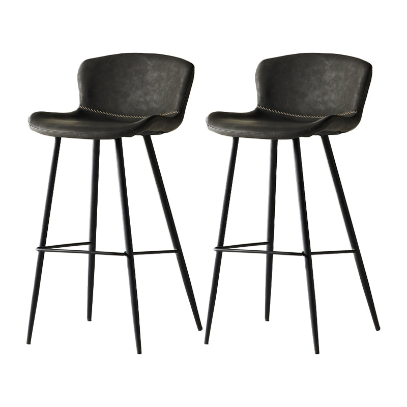 Taburete de bar de estilo moderno, taburetes de bar con base metálica y asiento de piel sintética para cocina