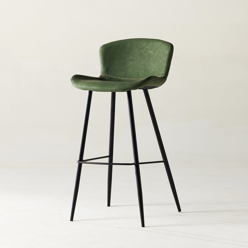 Taburete de bar de estilo moderno, taburetes de bar con base metálica y asiento de piel sintética para cocina