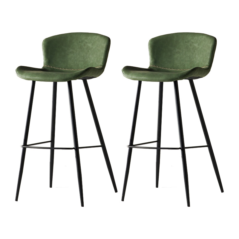 Taburete de bar de estilo moderno, taburetes de bar con base metálica y asiento de piel sintética para cocina