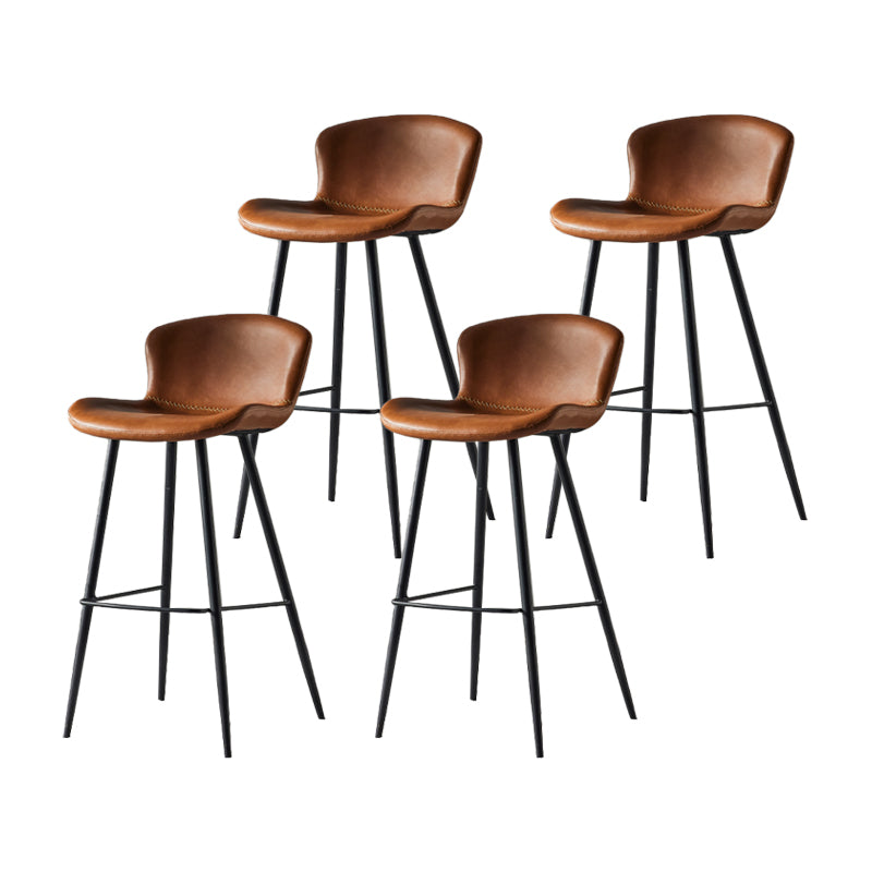 Taburete de bar de estilo moderno, taburetes de bar con base metálica y asiento de piel sintética para cocina