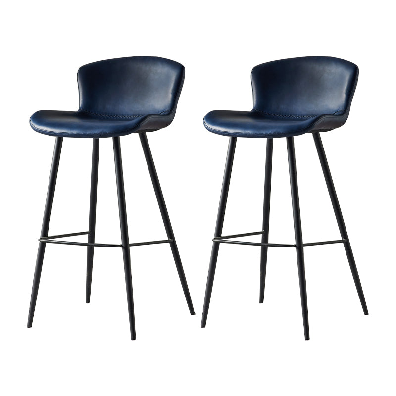 Taburete de bar de estilo moderno, taburetes de bar con base metálica y asiento de piel sintética para cocina