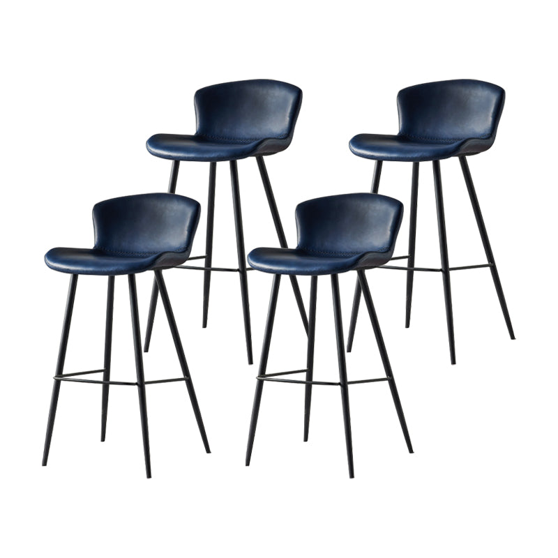 Taburete de bar de estilo moderno, taburetes de bar con base metálica y asiento de piel sintética para cocina