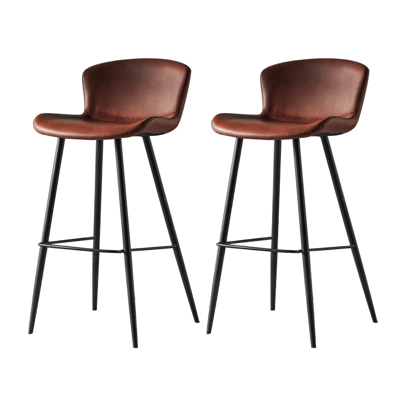 Taburete de bar de estilo moderno, taburetes de bar con base metálica y asiento de piel sintética para cocina
