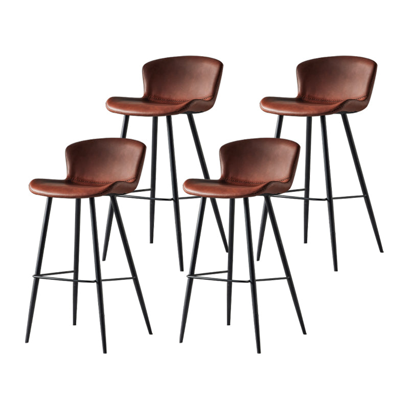 Taburete de bar de estilo moderno, taburetes de bar con base metálica y asiento de piel sintética para cocina