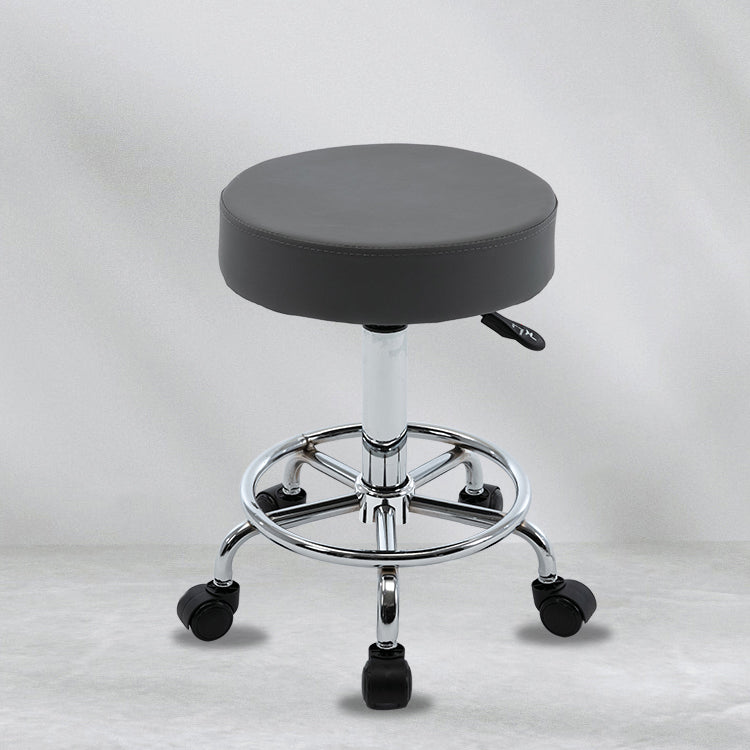 Sgabello da bar in pelle senza braccia moderna regolabile con base in metallo