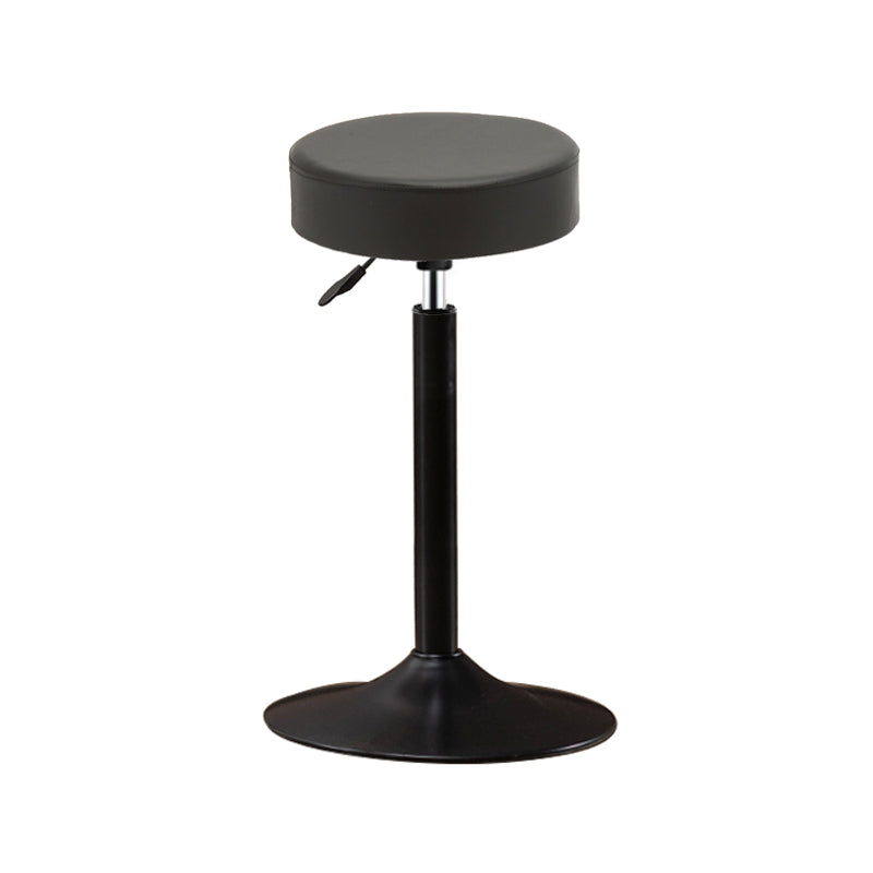 Sgabello da bar in pelle senza braccia moderna regolabile con base in metallo