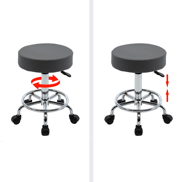 Sgabello da bar in pelle senza braccia moderna regolabile con base in metallo