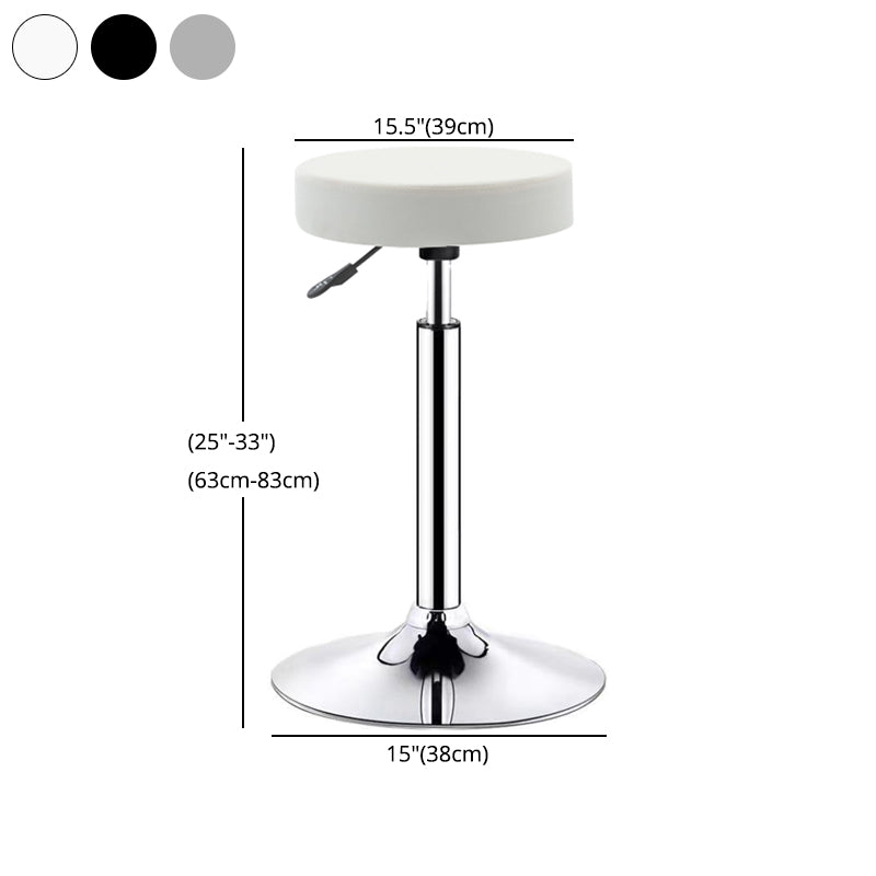 Sgabello da bar in pelle senza braccia moderna regolabile con base in metallo