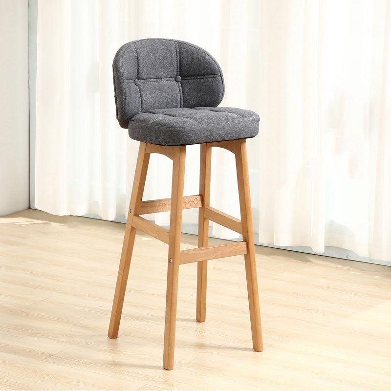 Taburete moderno sin brazos para mostrador, taburete de bar de madera para cajero con cojín y pedal