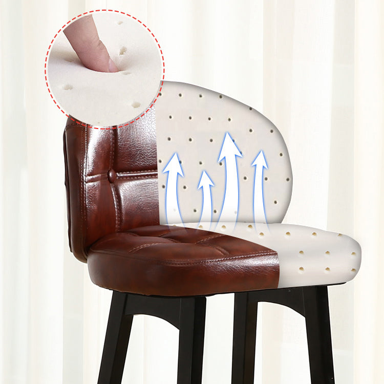Taburete moderno sin brazos para mostrador, taburete de bar de madera para cajero con cojín y pedal