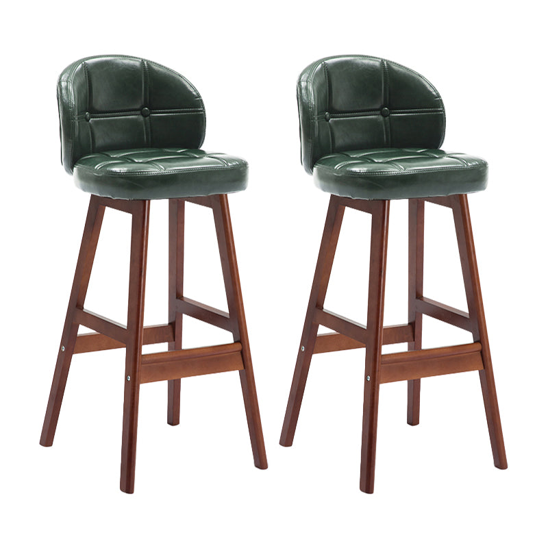 Taburete moderno sin brazos para mostrador, taburete de bar de madera para cajero con cojín y pedal