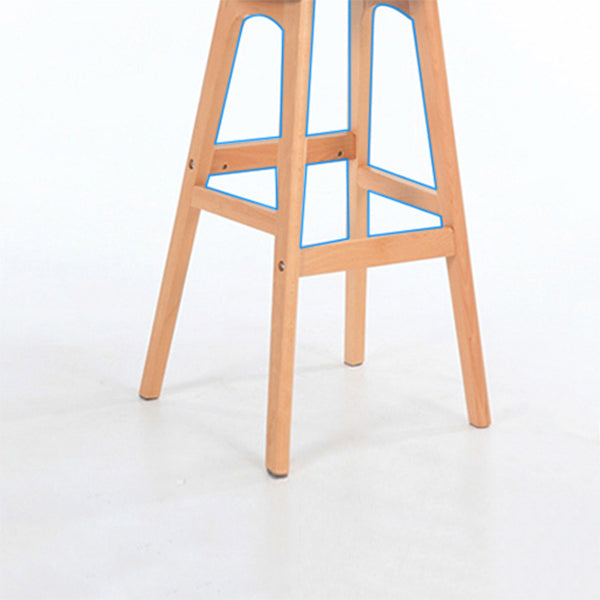 Taburete moderno sin brazos para mostrador, taburete de bar de madera para cajero con cojín y pedal