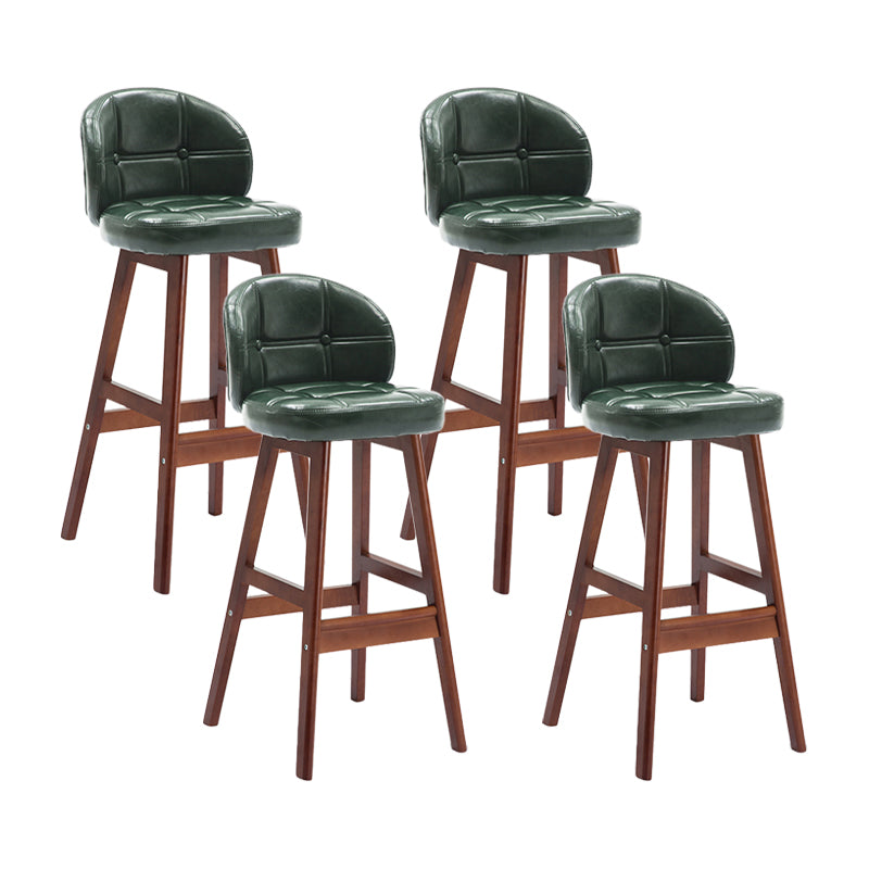 Taburete moderno sin brazos para mostrador, taburete de bar de madera para cajero con cojín y pedal