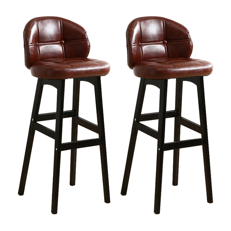 Taburete moderno sin brazos para mostrador, taburete de bar de madera para cajero con cojín y pedal