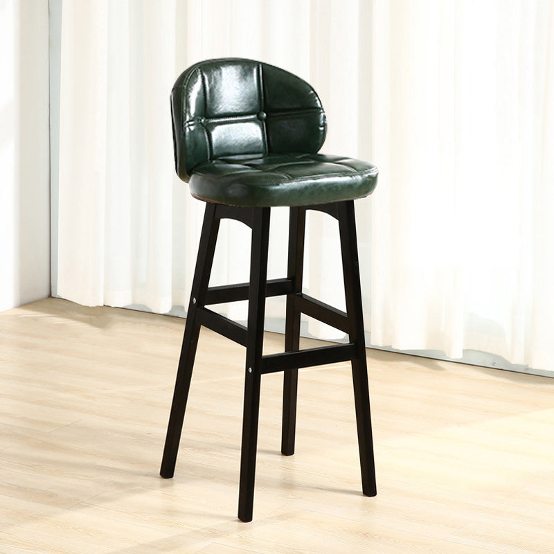 Taburete moderno sin brazos para mostrador, taburete de bar de madera para cajero con cojín y pedal