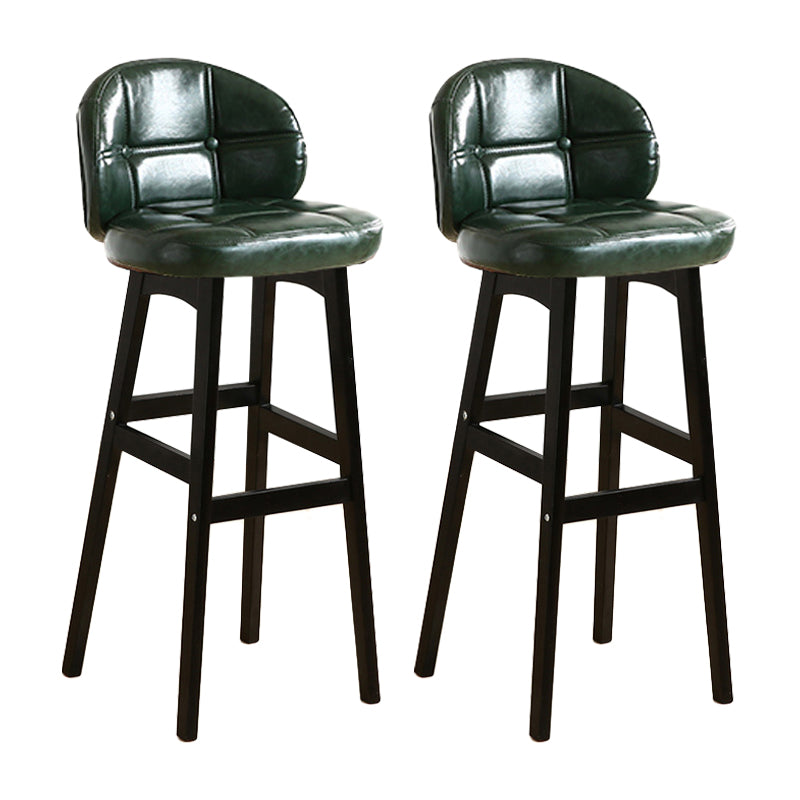 Taburete moderno sin brazos para mostrador, taburete de bar de madera para cajero con cojín y pedal