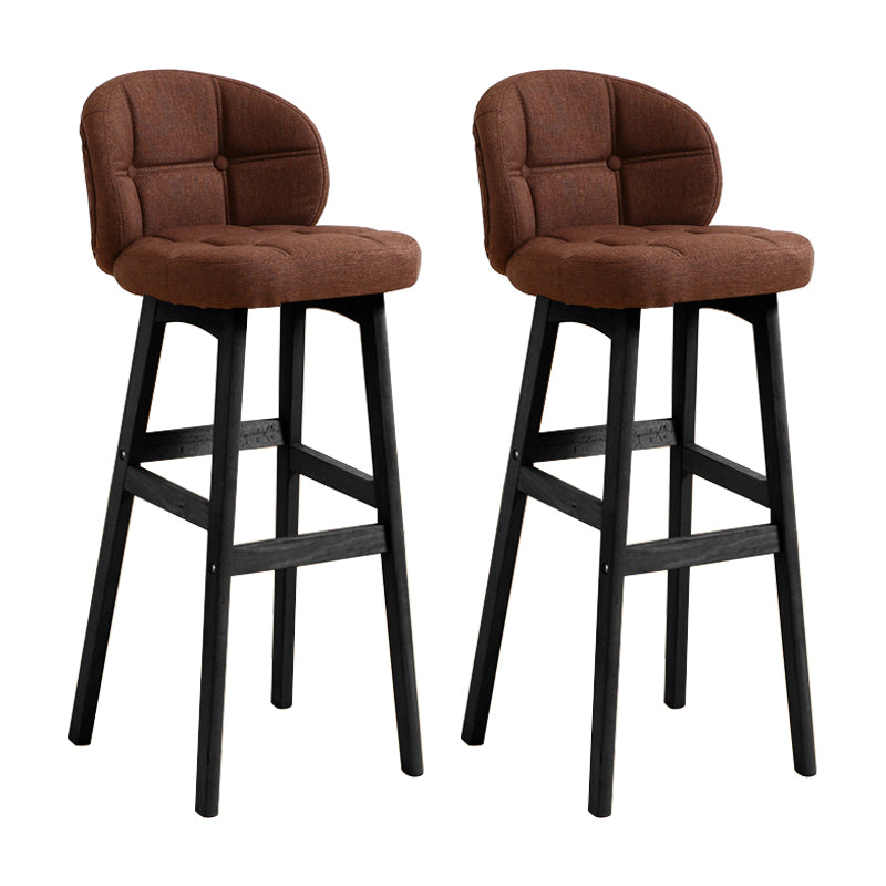 Taburete moderno sin brazos para mostrador, taburete de bar de madera para cajero con cojín y pedal