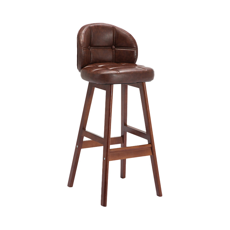 Taburete moderno sin brazos para mostrador, taburete de bar de madera para cajero con cojín y pedal