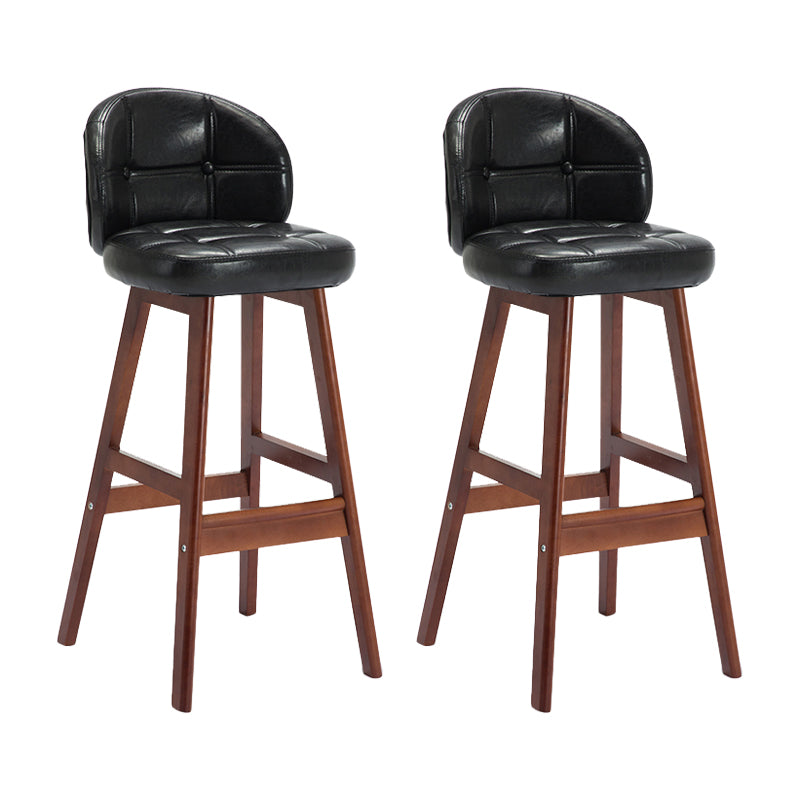 Taburete moderno sin brazos para mostrador, taburete de bar de madera para cajero con cojín y pedal