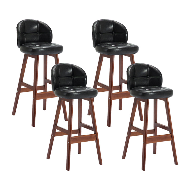 Taburete moderno sin brazos para mostrador, taburete de bar de madera para cajero con cojín y pedal