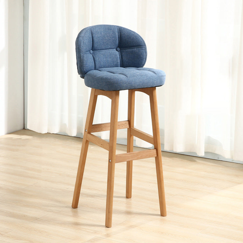 Moderner Tresenhocker ohne Armlehnen, Holz-Kassierer-Barhocker mit Kissen und Pedal