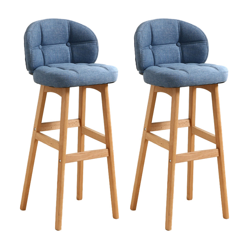 Taburete moderno sin brazos para mostrador, taburete de bar de madera para cajero con cojín y pedal