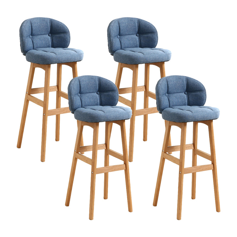 Taburete moderno sin brazos para mostrador, taburete de bar de madera para cajero con cojín y pedal