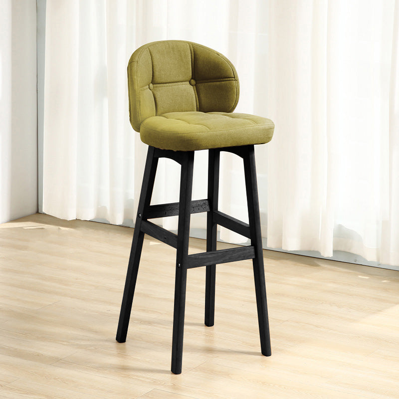 Taburete moderno sin brazos para mostrador, taburete de bar de madera para cajero con cojín y pedal